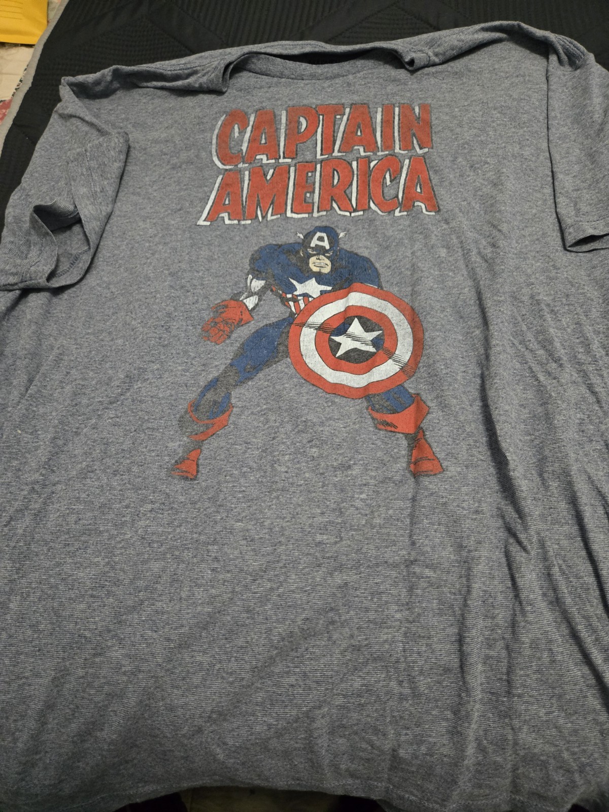 Captain America Men’s T-Shirt Marvel, Blue, Vintage Distressed, Size 2XL #279