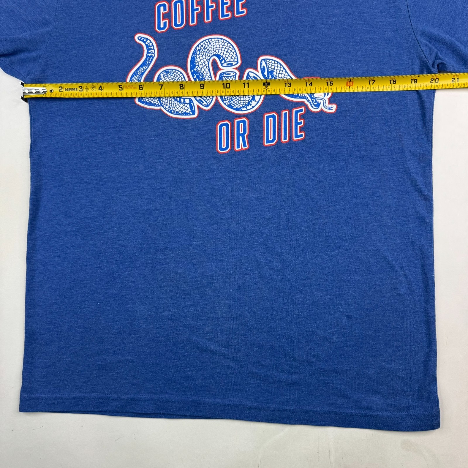 Black Rifle Coffee Company Mens Large Blue “Coffee or Die” Snake T-Shirt