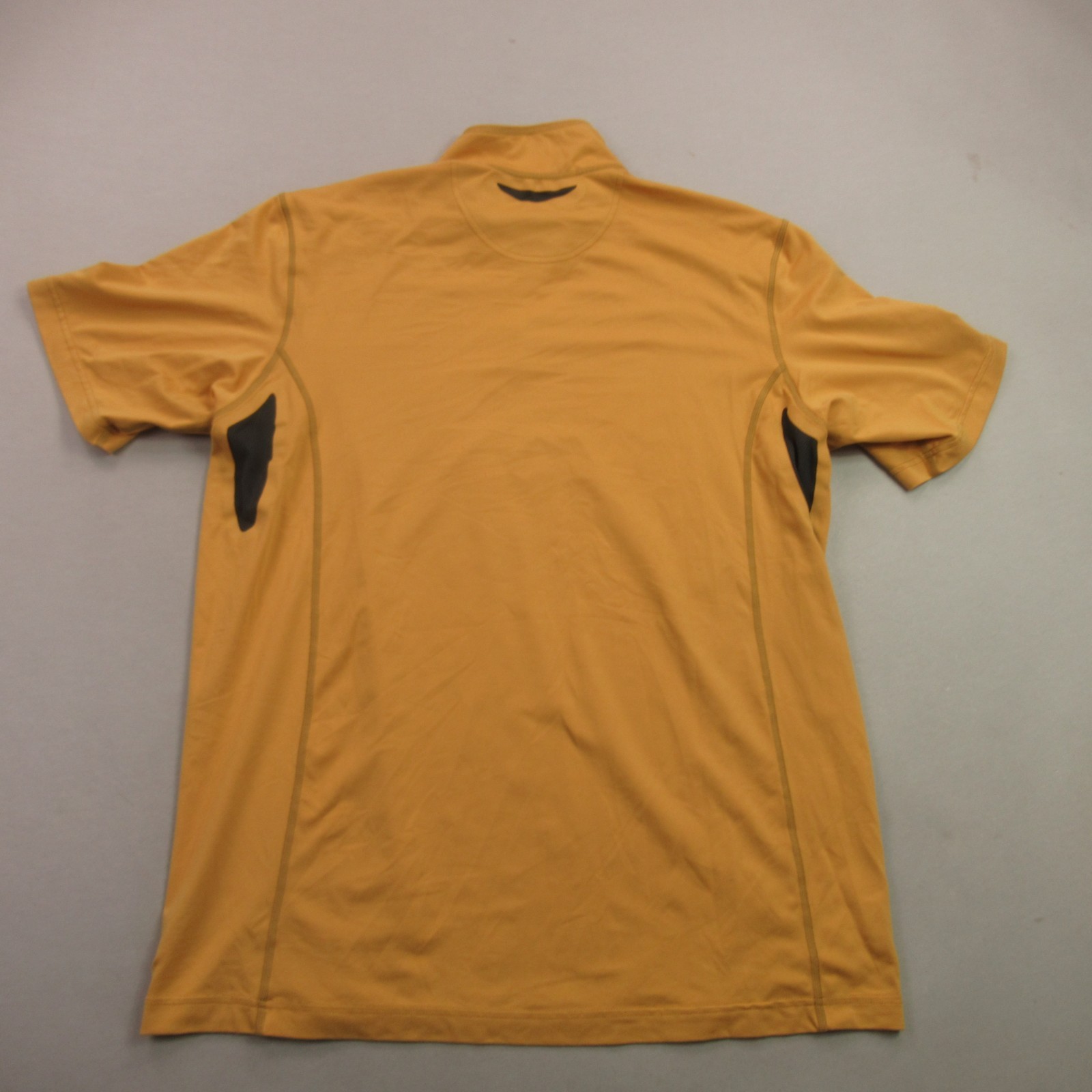 REI Shirt Mens Large Short Sleeve Crew Neck 1/4 Zip Lightweight Casual Yellow