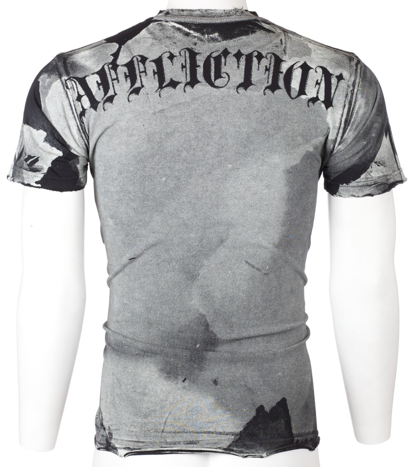 $58 AFFLICTION Black PUPPET MASTER Short Sleeve Slim Fit Y2K MMA Elite T-shirt