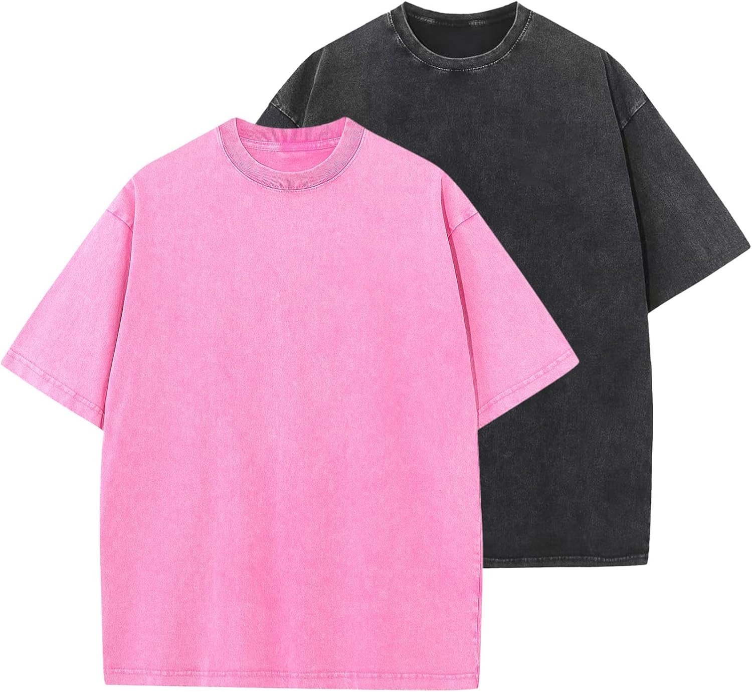 Men’s Oversized Vintage Acid Wash T-Shirt 100% Cotton Loose Fit Streetwear Tee