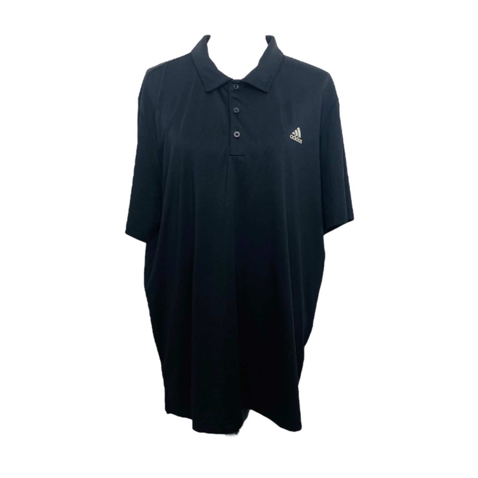 Adidas Mens XL Polo Shirt Black Short Sleeve Collared Athletic Golf