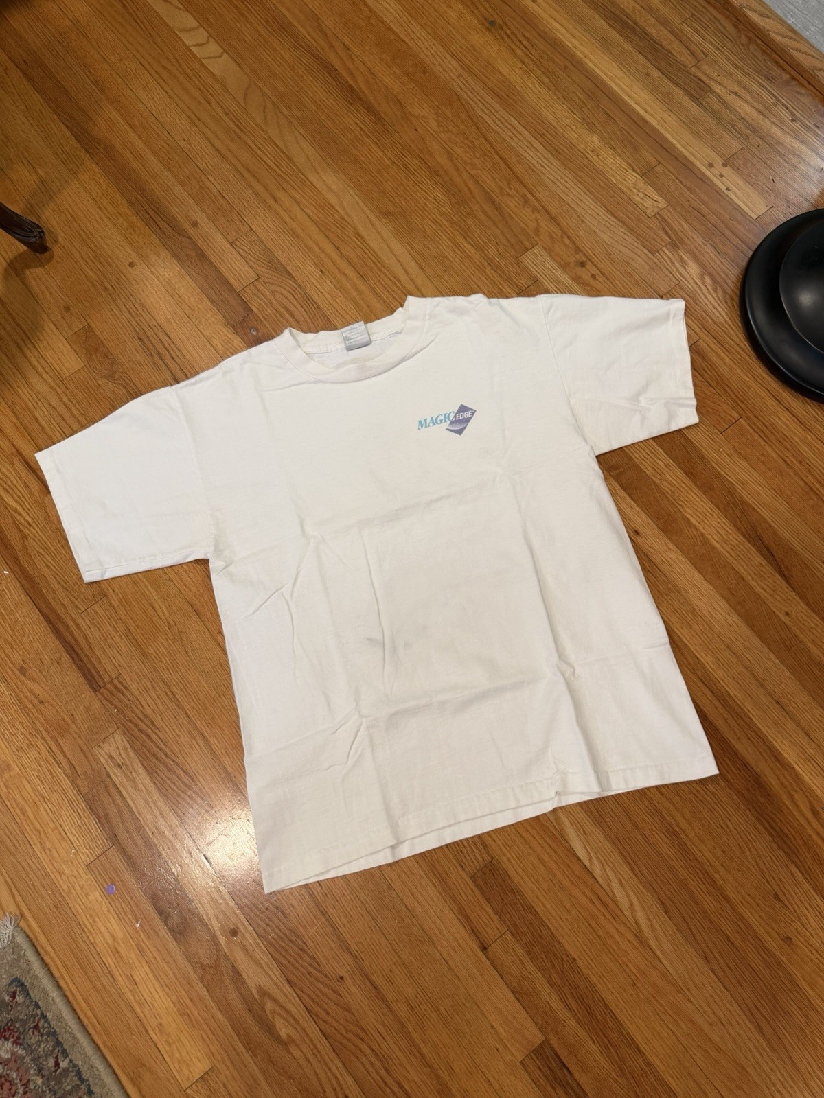 90s Magic Edge Graphic Tee Clock This Size L Single Stitch Made In USA Vintage