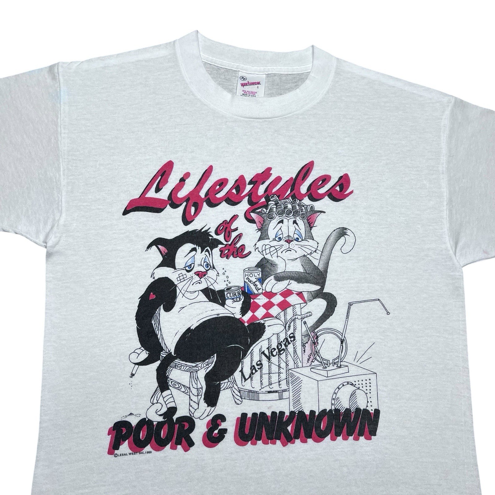Vintage 1989 Lifestyles Of The Poor & Unknown Las Vegas T-Shirt Sz L
