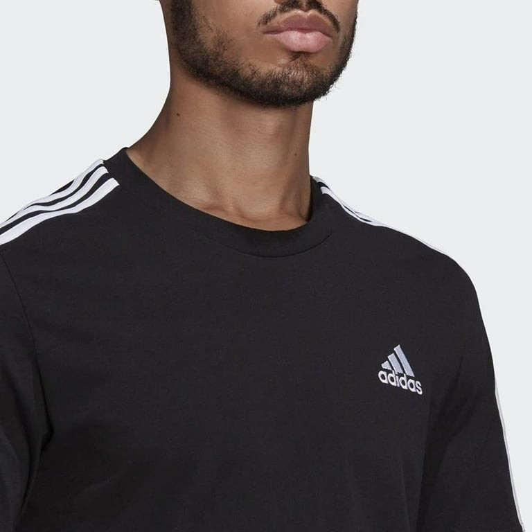 ADIDAS Men’s Essentials 3-Stripes Tee Black / White