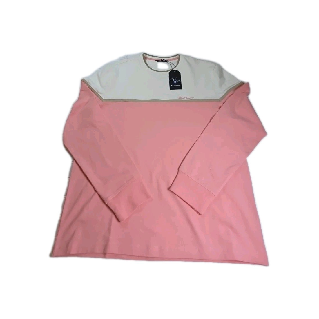 BEN SHERMAN – MEN’S L – PINK LONG SLEEVE CREW NECK COTTON BLEND SHIRT NWT