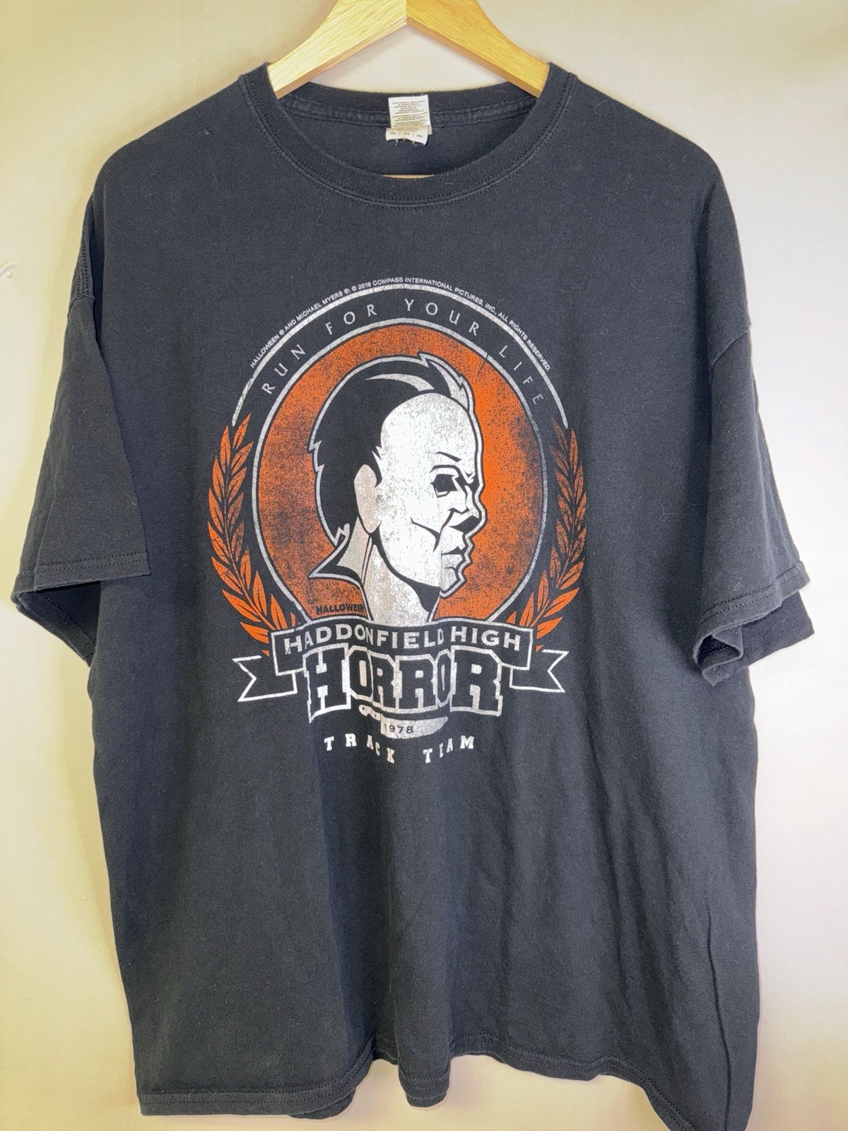 Halloween Michael Myers Haddonfield Horror Movie Graphic T Shirt 2XL Black