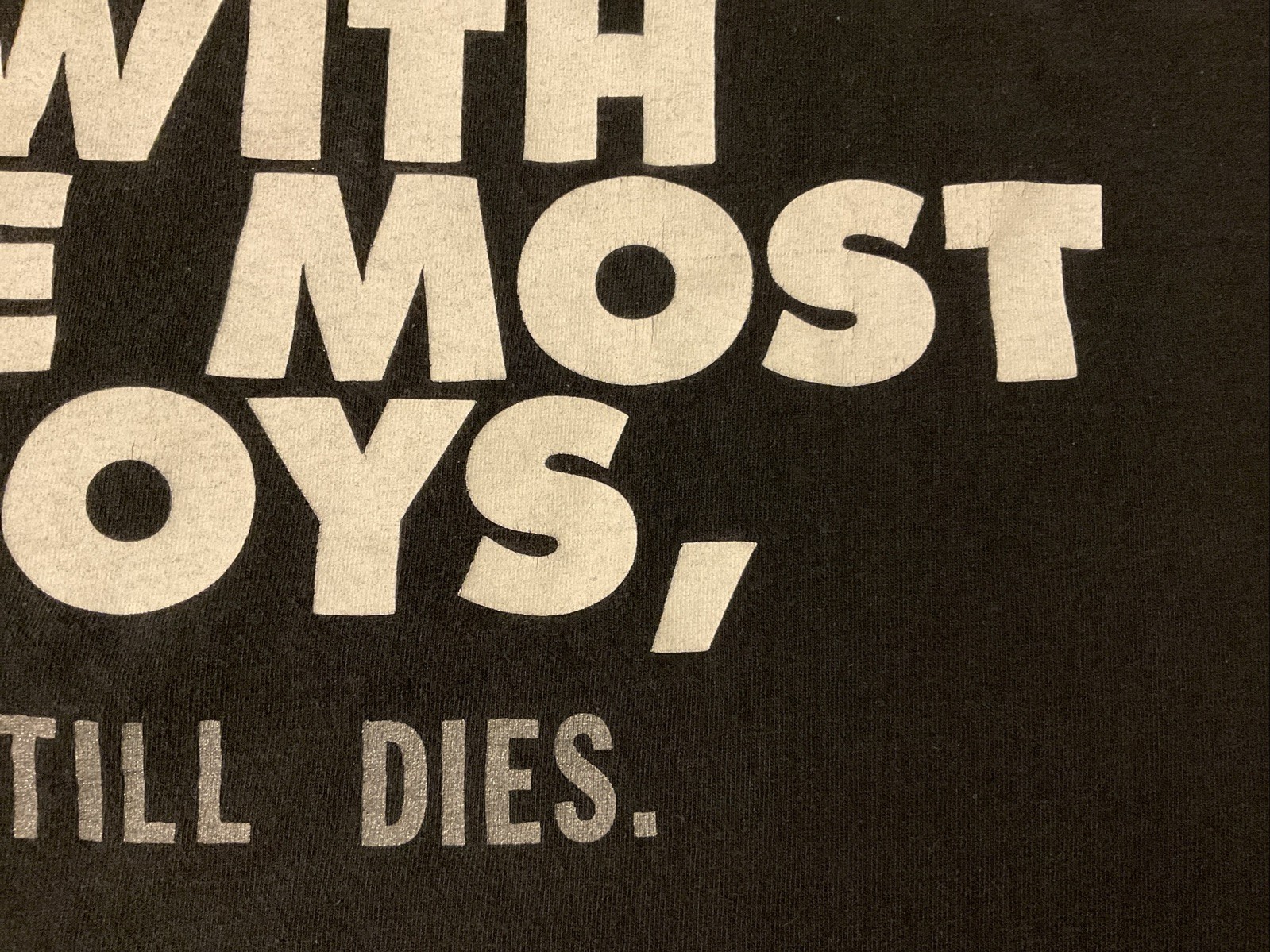 Vintage 90s NO FEAR Black Single Stitch T Shirt He Who Dies Mens XL USA Made