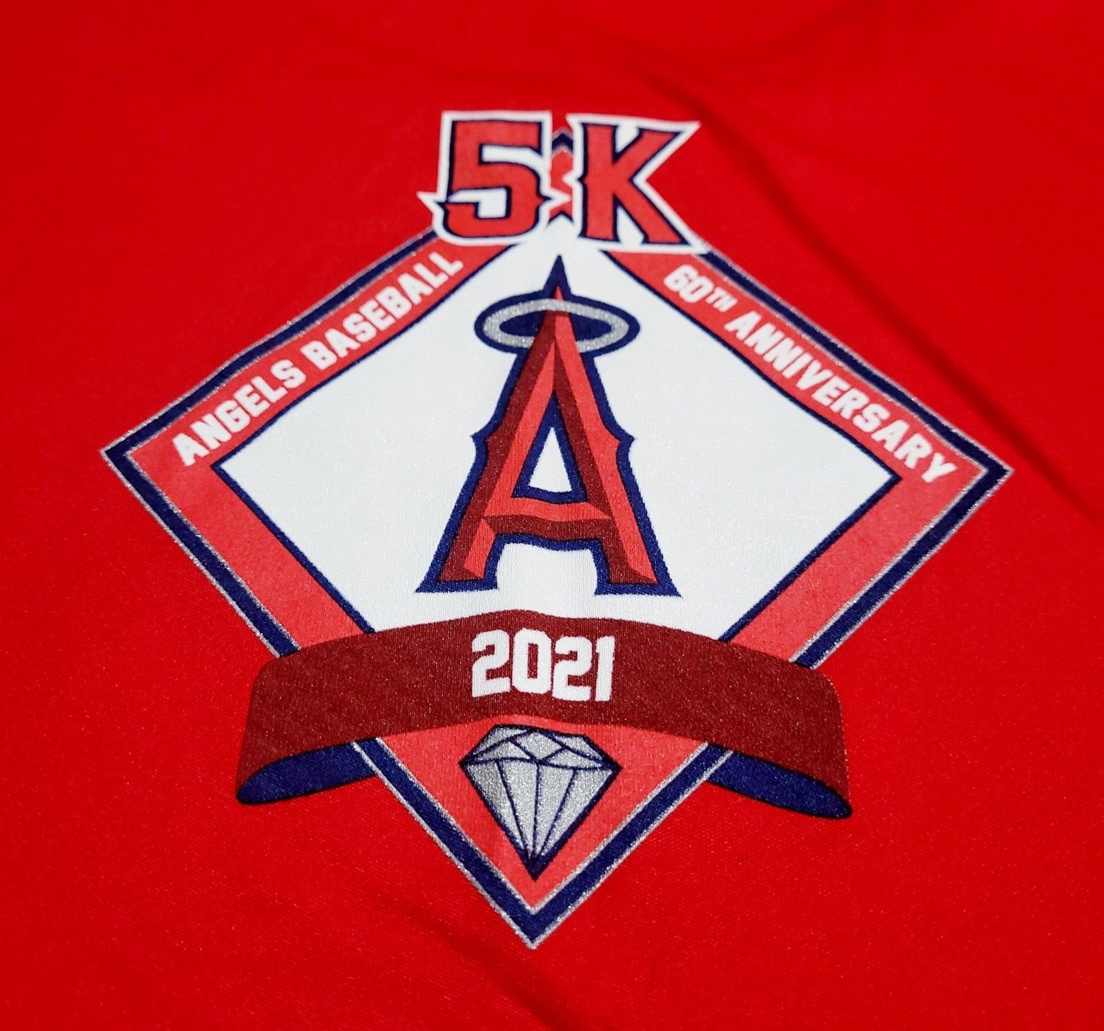 Angels Baseball 5K 2021 Marathon Running Active Gym Shirt Size Unisex Small NWOT