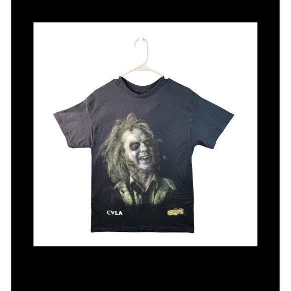 Beetlejuice Graphic T Shirt Beetlejuice Movie Character Print Black Size M