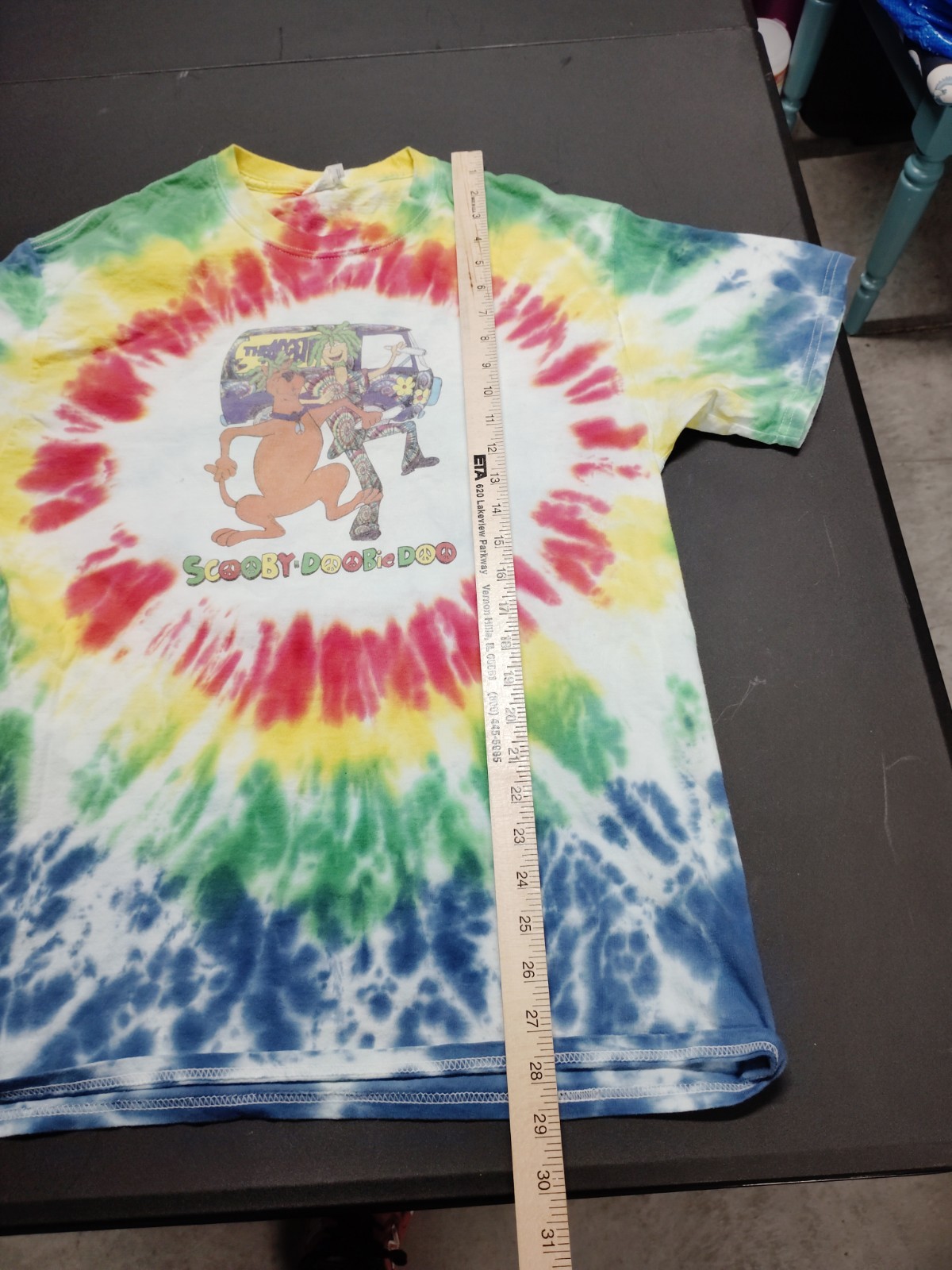 Scooby Doo 420 Rasta Shirt Doobie Doo Size L Tie Dye Multi Colored A30