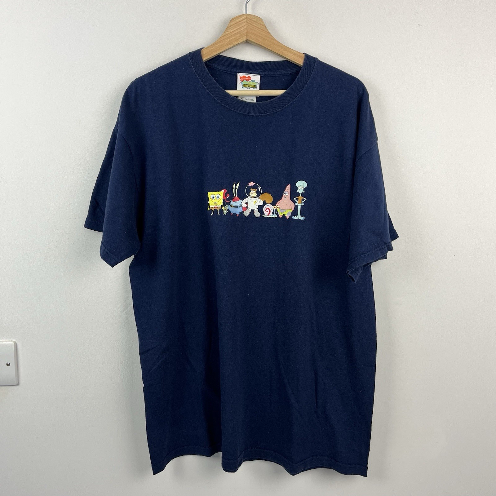 SpongeBob SquarePants T-Shirt Mens XL Navy Logo Graphic 2006 Film TV Vintage