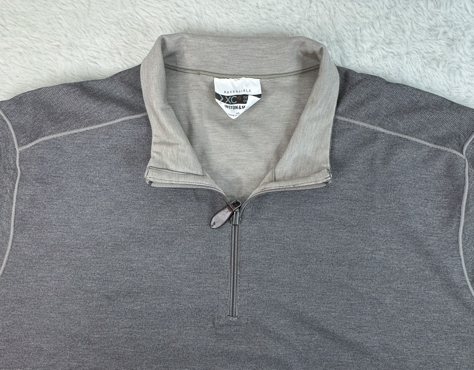 JOHNSTON & MURPHY XC4 Reversible 1/4 Zip Extreme Comfort Brown Tan Men’s XXL
