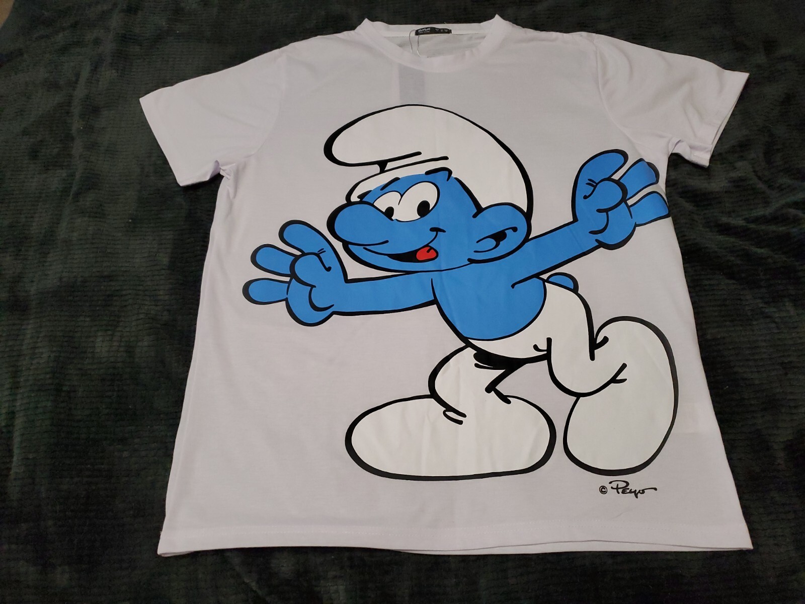 NEW SMURFS × Romwe White Short Sleeve Peyo Tshirt SZ Large
