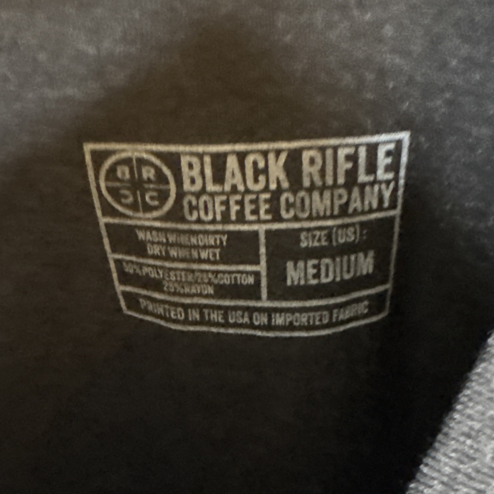 Black Rifle Coffee Mostly Peaceful T Shirt Mens Size Medium Black New