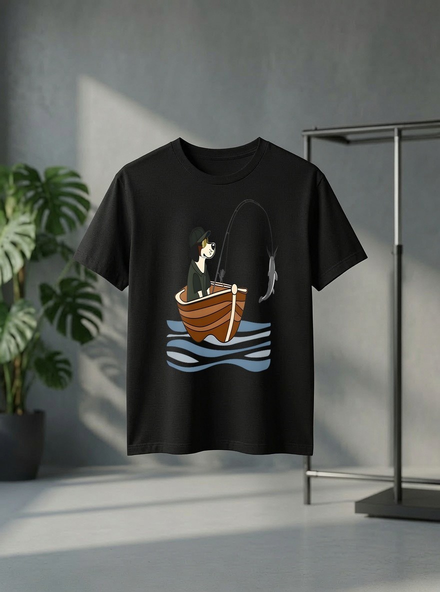 Puppy Dog Angler Fishing Hunting Funny Pet Enthusiast for Women Shirt
