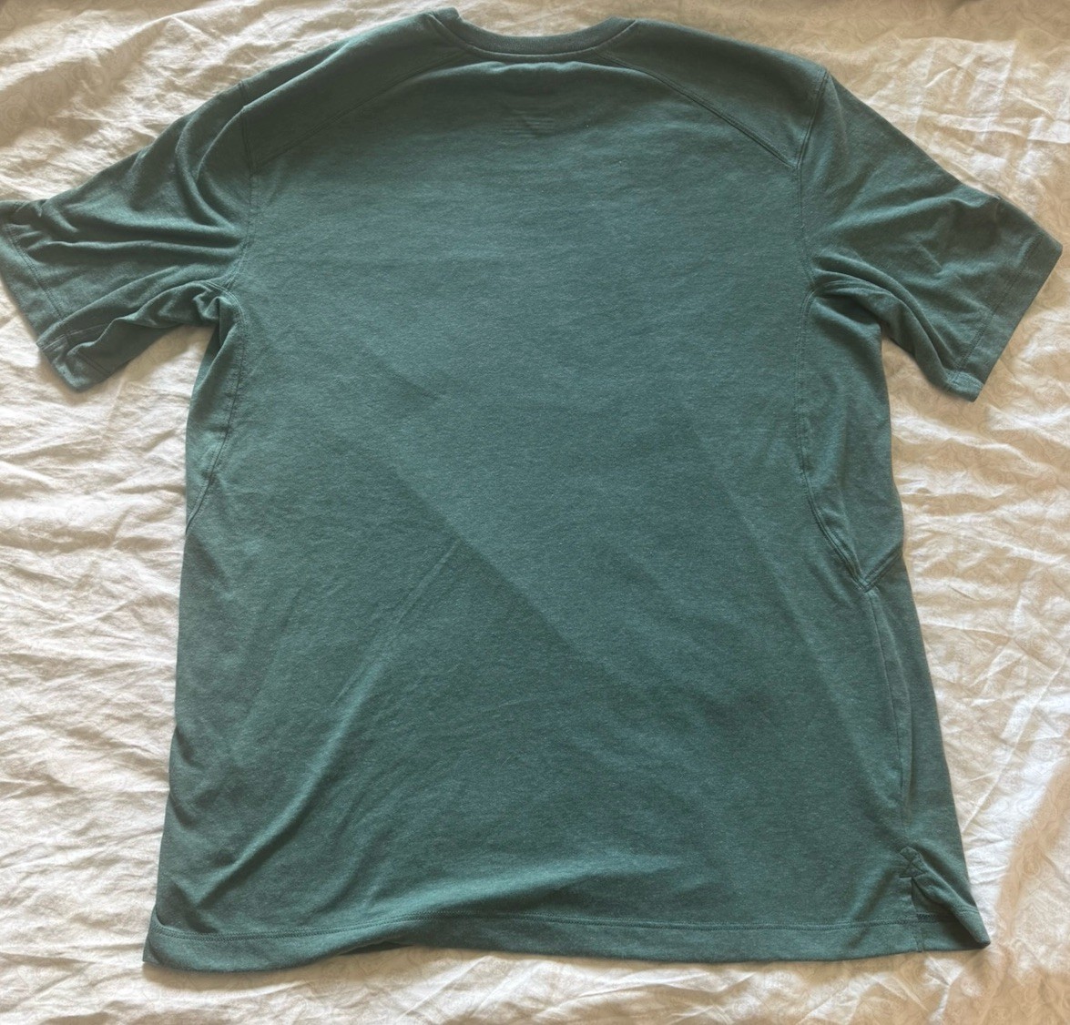 Duluth Trading Co Mens T-Shirt Green Short Sleeve Cotton Size L Pencil Pocket