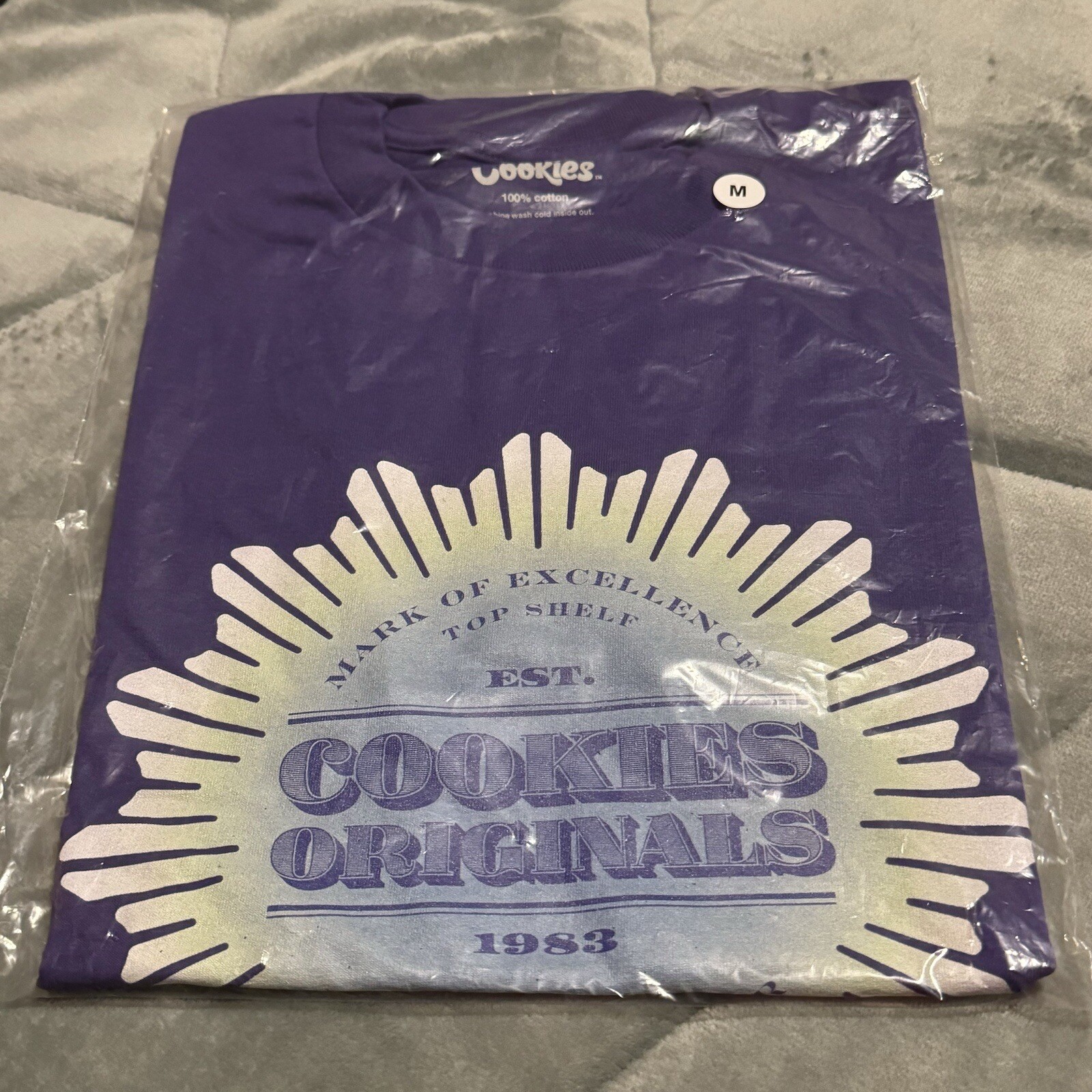 Cookies SF Medium Cookies Originals LOGO T SHIRT Purple Authentic NEW