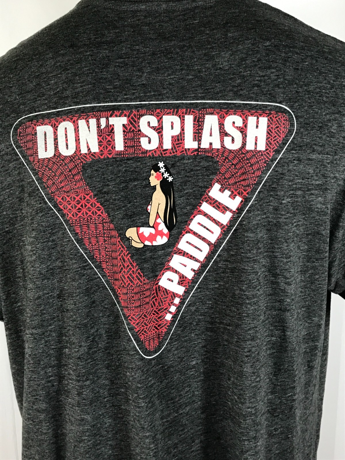 HINANO Tahiti SHIRT 2XL Dont Splash.. Paddle Gray 2-Sided RARE