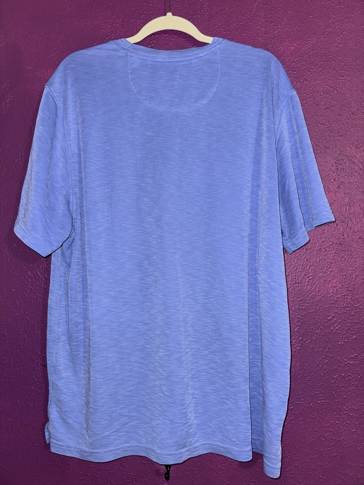 Tommy Bahama Men’s XXL Blue Solid Logo Crew Neck Short Sleeve Modal Knit Tee
