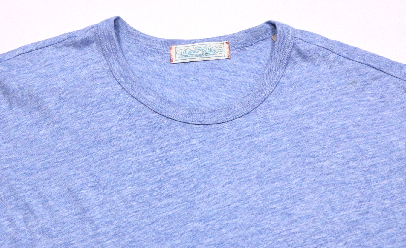 Faherty Chambray Tee Crew Neck Men’s M Heather Blue Cotton Modal Stretch Knit