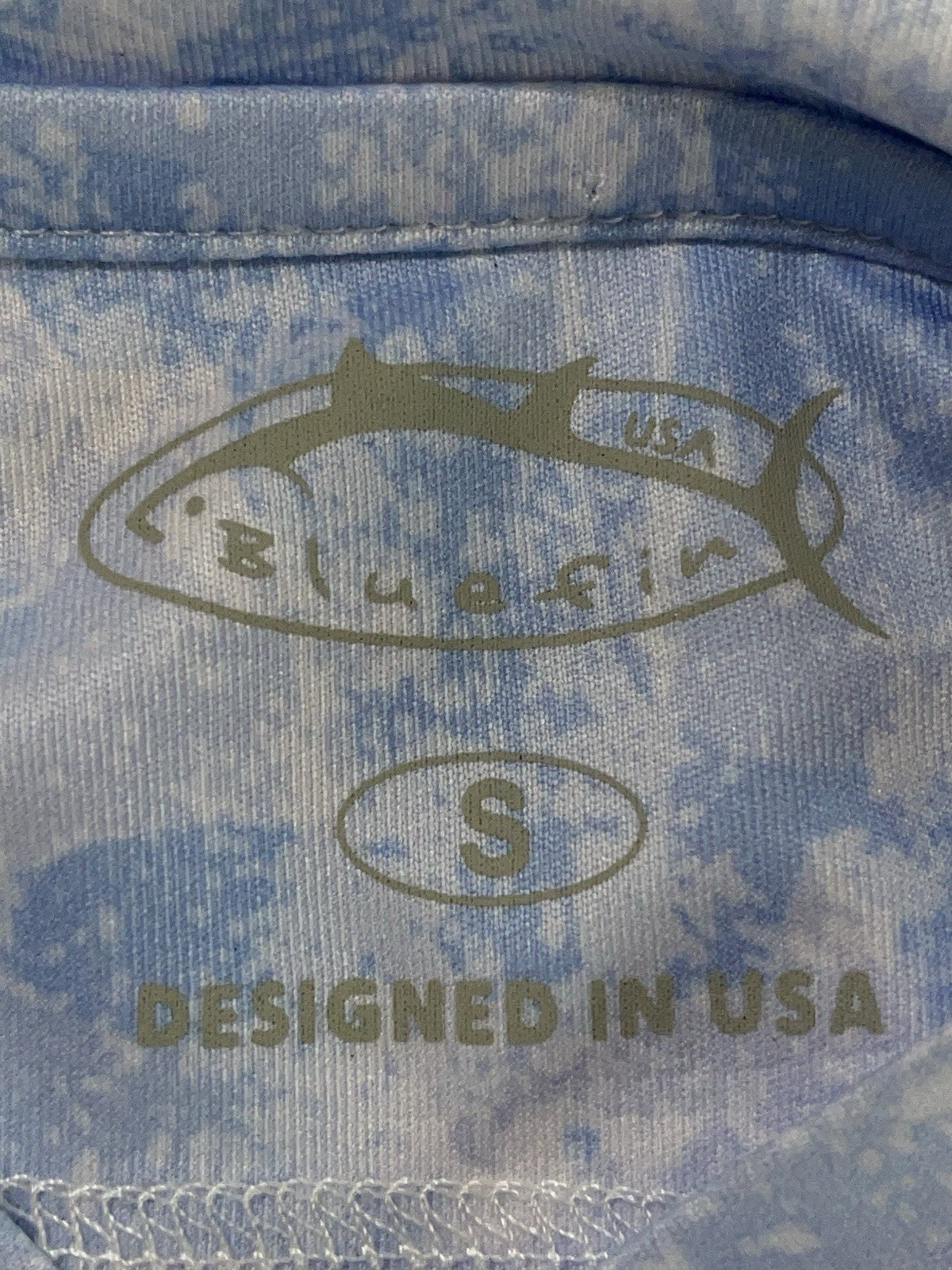 Marina Pez Vela BlueFin Fishing Shirt Mens Small Camo UVA/Solar Costa Rica NWT