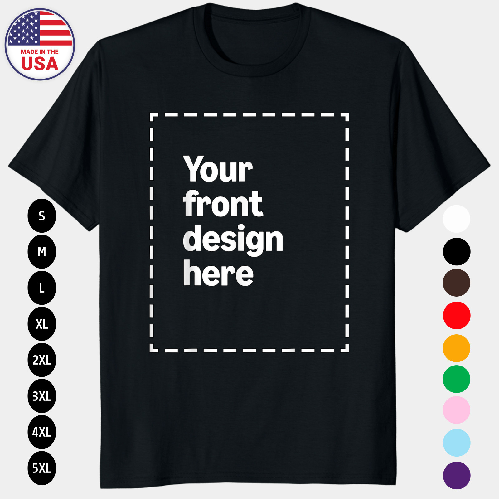 Customize-It Tee Unisex Personalized T-Shirts Add Your Own Logo, Photo or Text