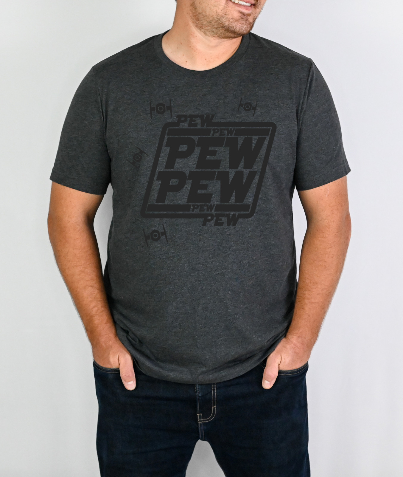 Pew Pew Pew Star Wars Vader Funny Graphic Novelty Jedi Tee Shirt T-shirt
