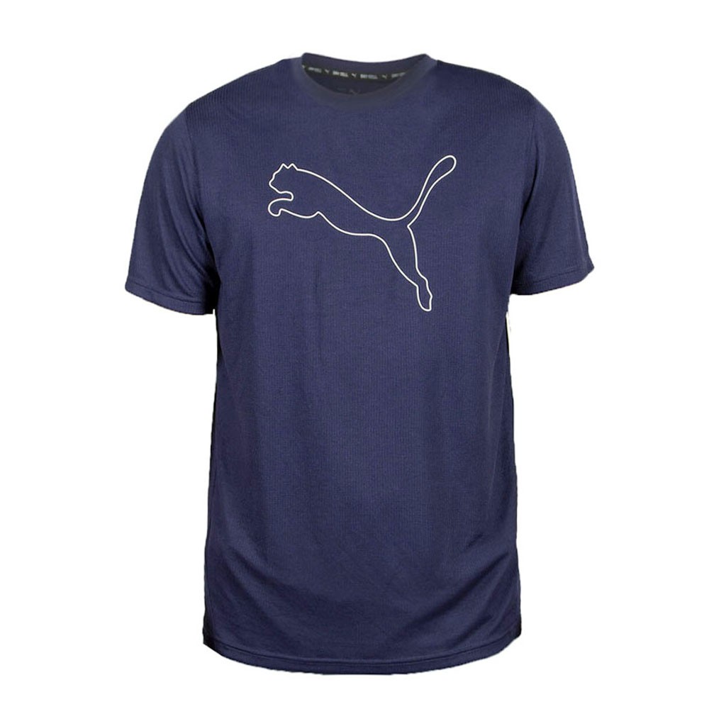 PUMA Performance Cat Logo Crew Neck Short Sleeve T-Shirt Mens Blue Casual Tops 5
