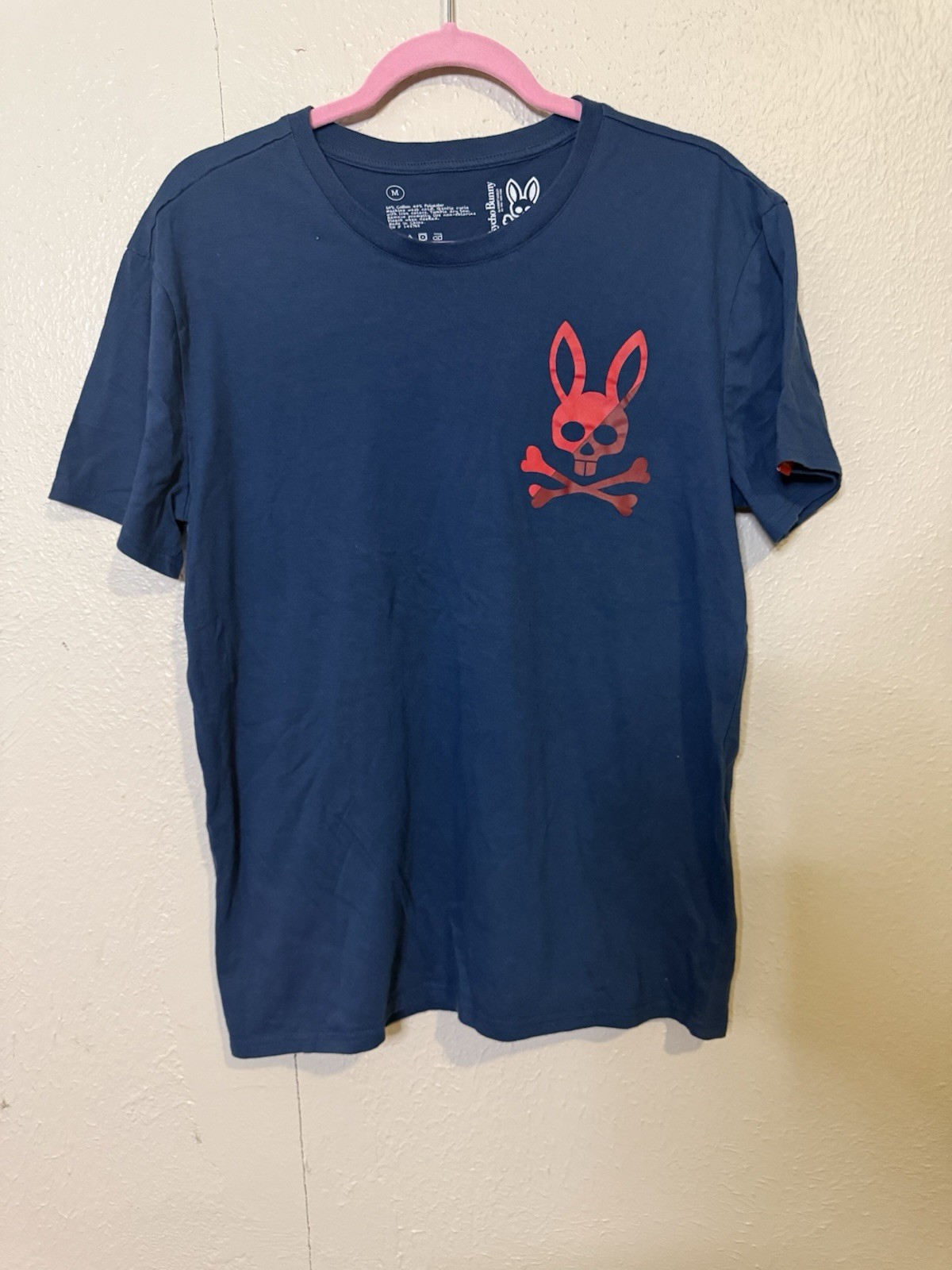 Psycho Bunny Psychobunny Logo Shirt Size M Navy Blue Red Logo Chest