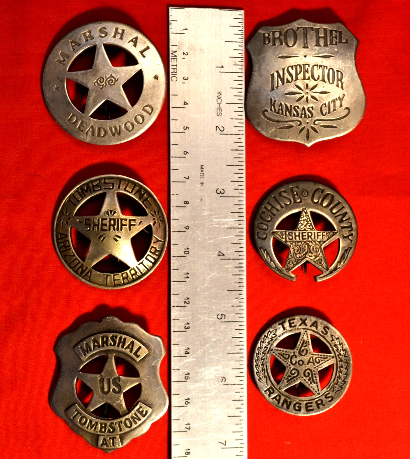 VICTORIAN BROTHEL & OLD WEST COWBOY BADGES YOUR CHOICE NICE REPLICAS FROM INDIA