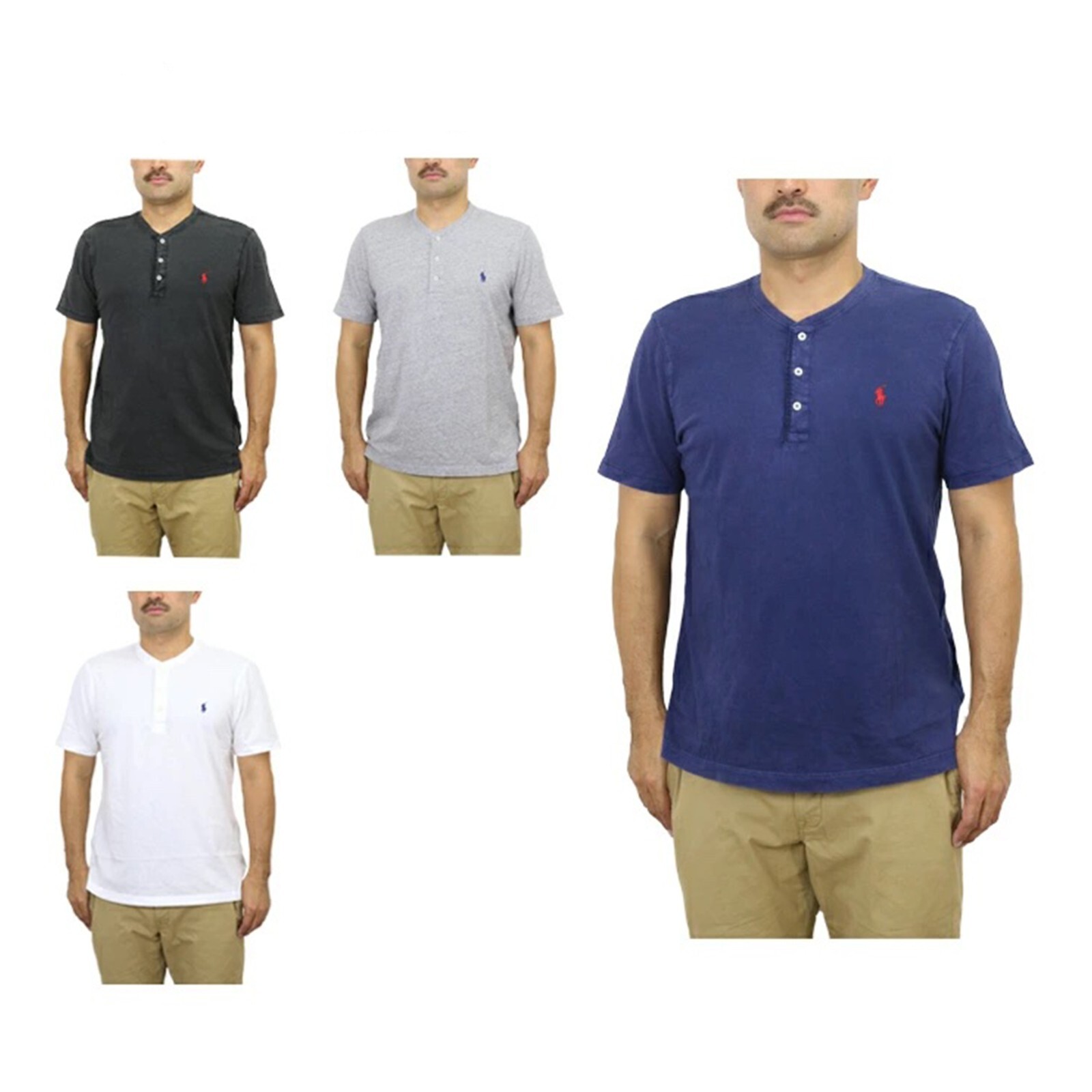 Polo Ralph Lauren Vintage Henley Neck Short Sleeve T-shirt Shirt – 4 colors –
