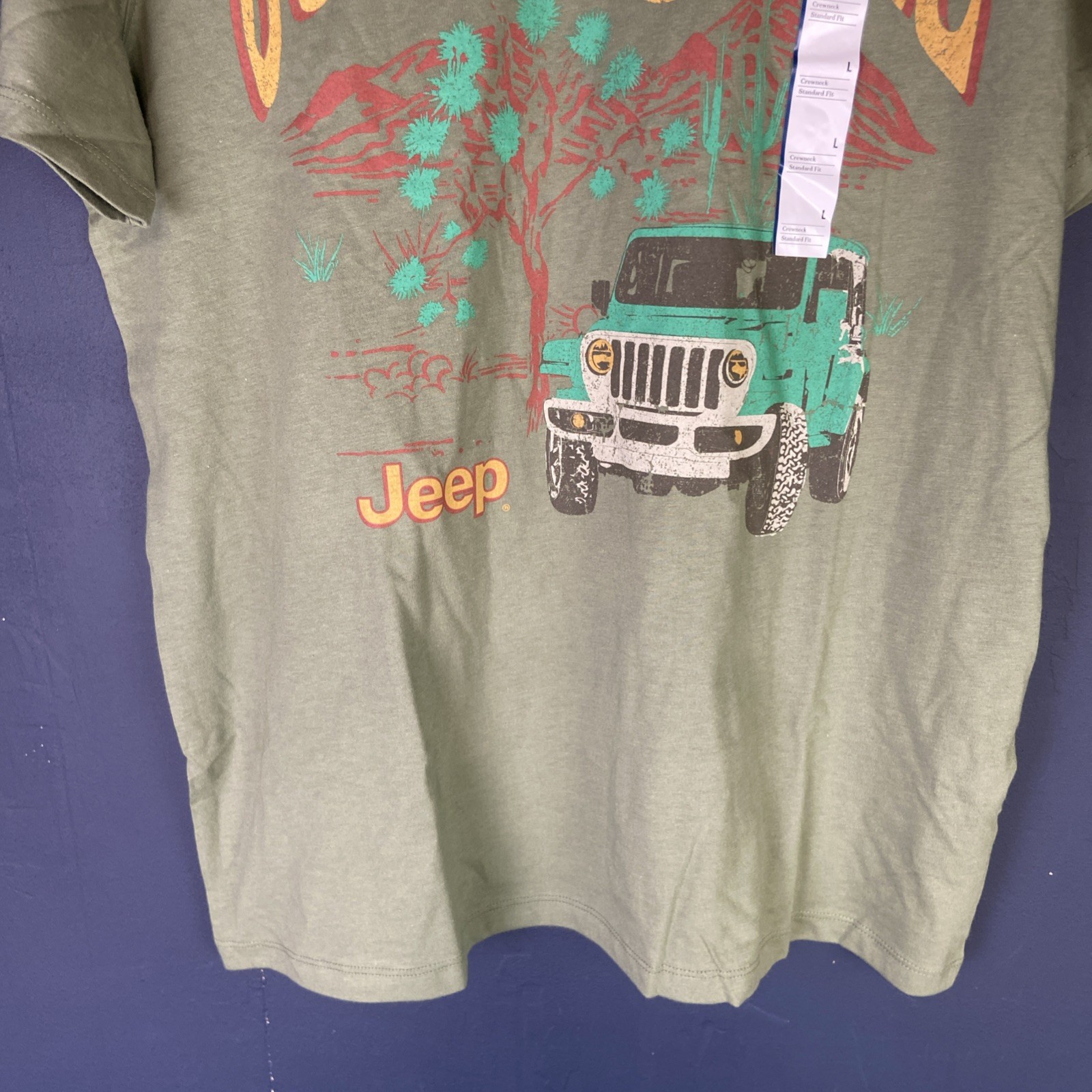 Goodfellow & Co Jeep Green T Shirt Joshua Tree Cotton Blend Size L Lot Of 2