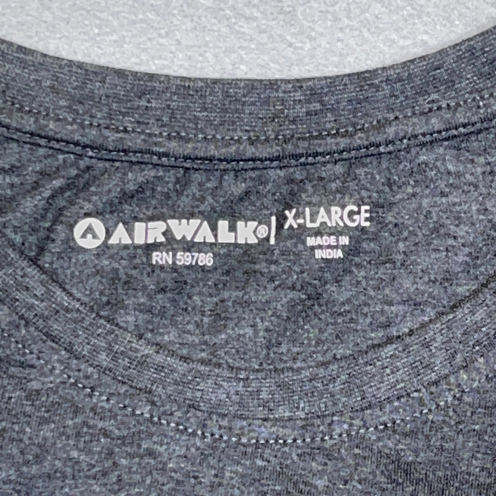 Airwalk Pocket Tee Men XL Regular Fit Charcoal Grey Striped Chest Pocket Skater