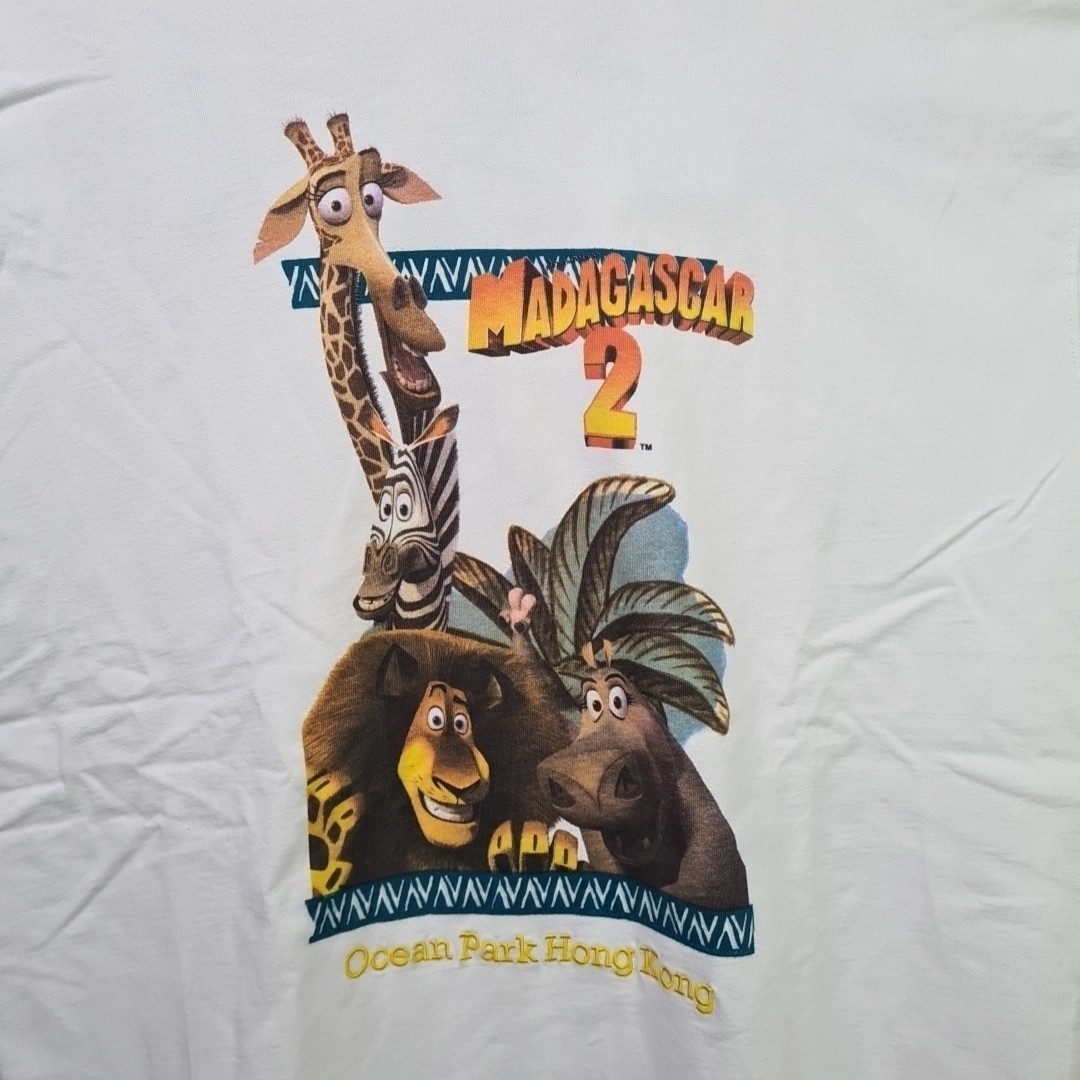 Dreamworks Men’s Classic Madagascar 2 Ocean Park Hong Kong Cotton White Sz XL