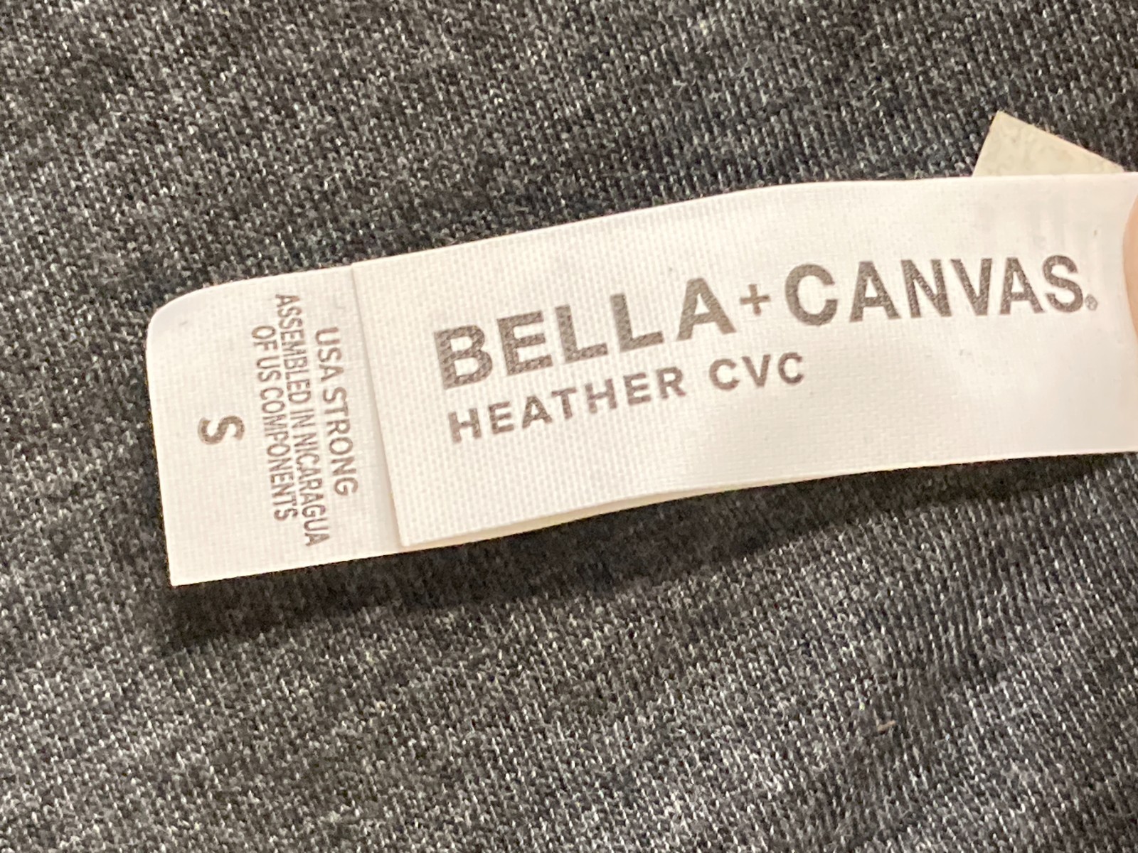 Bella Canvas Grey With Black Pocket T-Shirt Mens Small