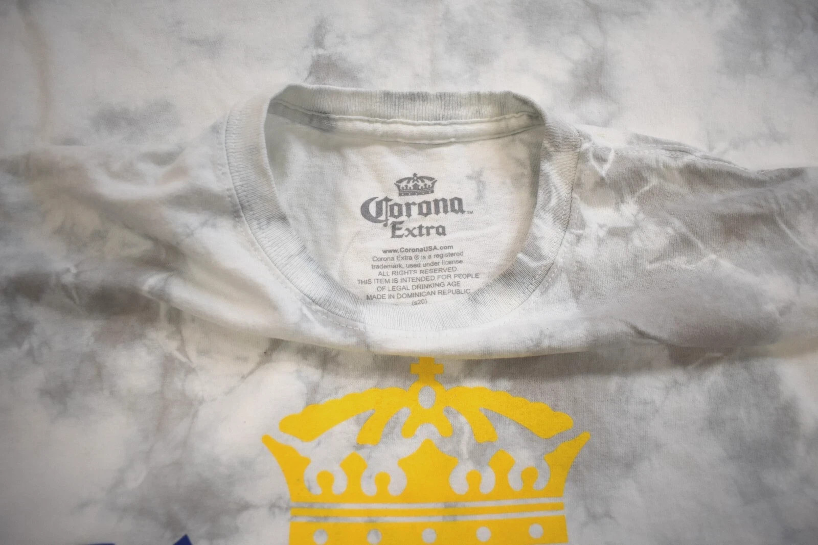 Corona Extra Mens Corona Extra Crown Graphic White Tie Dye Shirt New S-XL