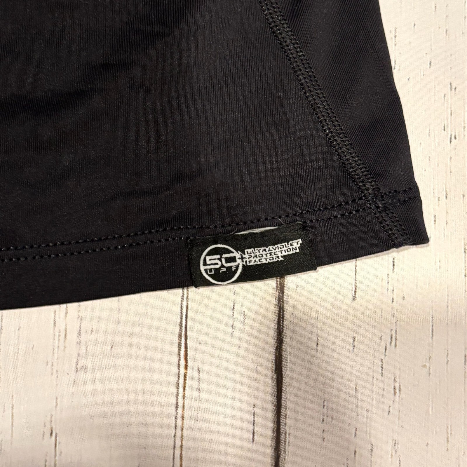 RIP CURL Surfers Rash Guard Polyester Stretch Black w/ White Graphic Adult Large