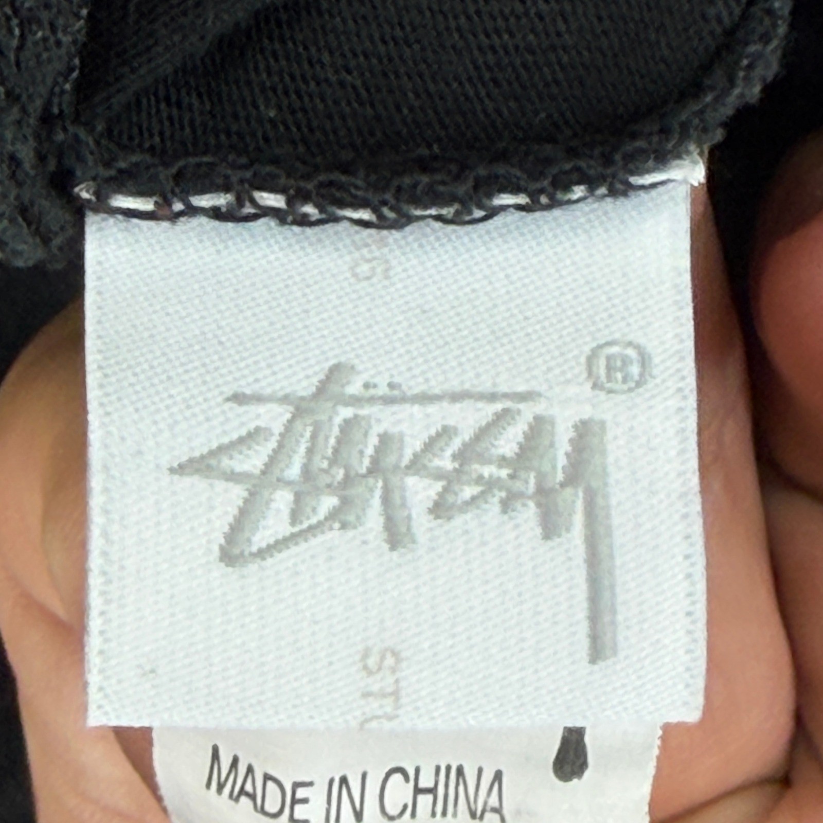 Stussy Mens Black Embroidered Red Box Logo Cotton Short Sleeve T-Shirt Size S
