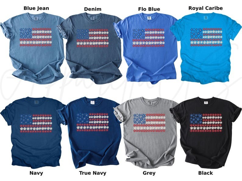 Comfort Colors Floral American Flag Shirt, 4th of July Shirt, Independence Day