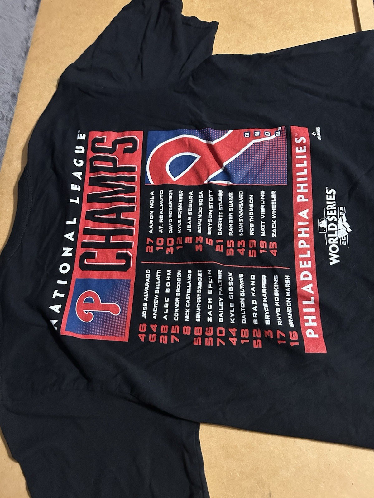Philadelphia Phillies National League Champs 2022 Shirt Men Large Black