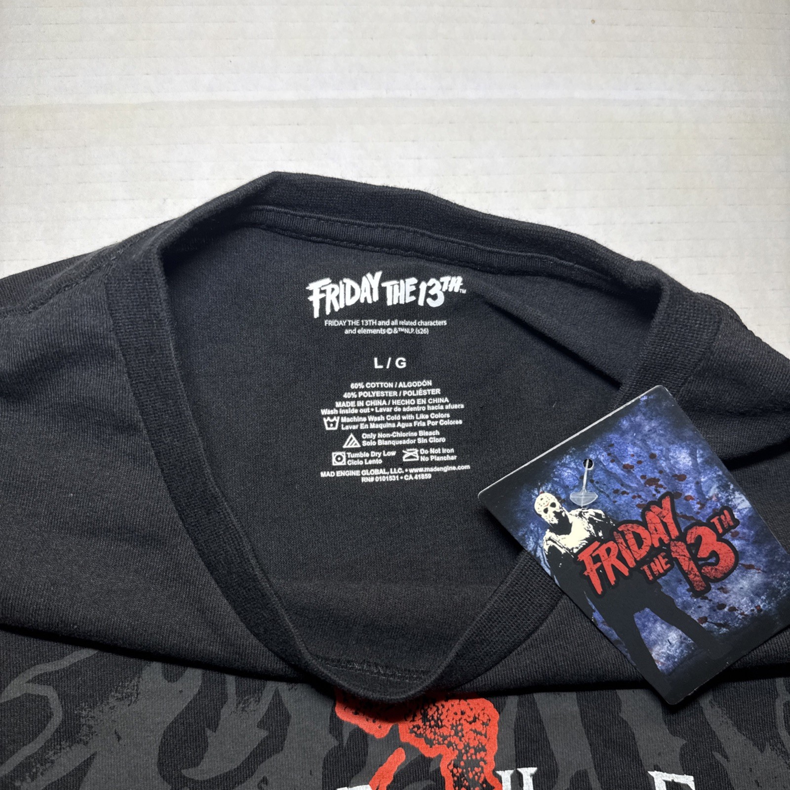 JASON VOORHEES Friday The 13th Mens Size Large T-SHIRT & Kuzos Jason Mask, NWT🔥