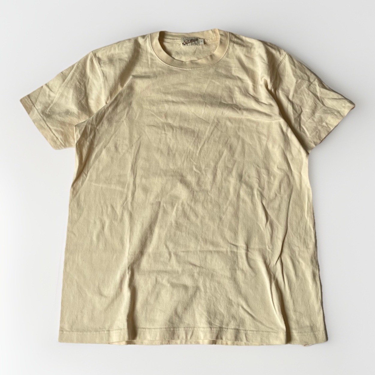 Non Stock Knitting Mills T-Shirt Men’s Large Cream Yellow Made in USA