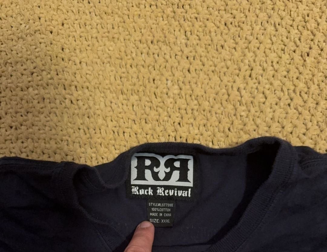 Rock Revival LST7318E Long Sleeve Graphic T-Shirt Black Size XXXL