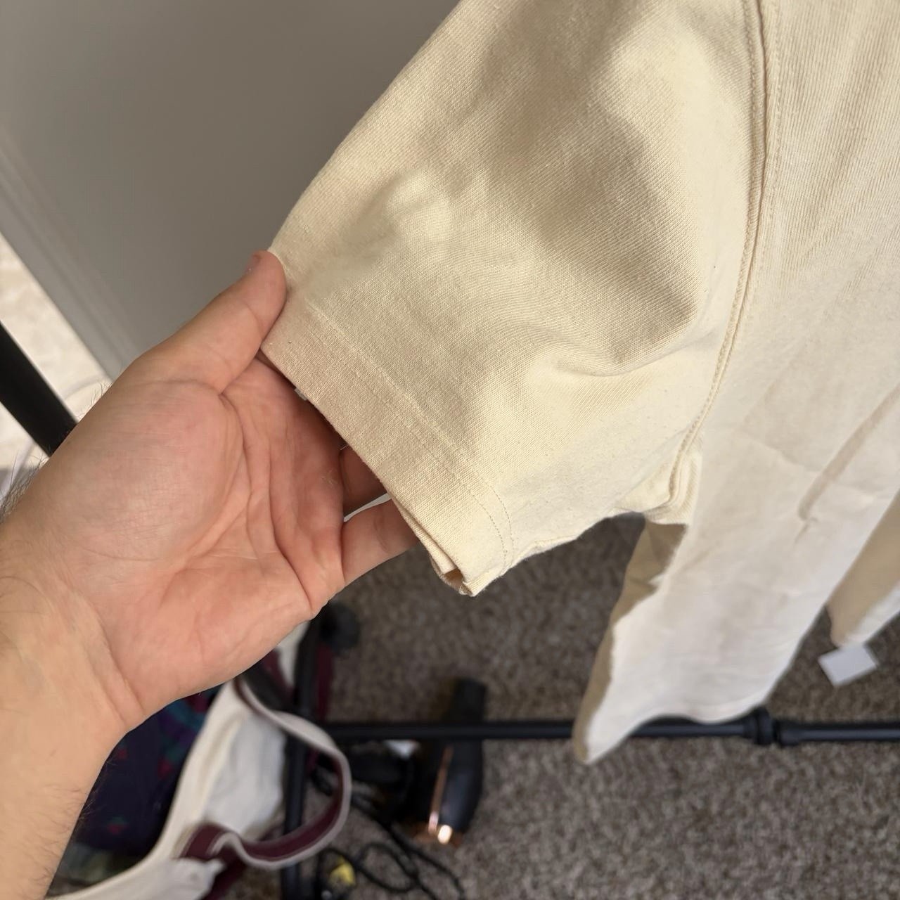 Non Stock MFG Retro Cream Faded Vintage Style Blank Classic Tee
