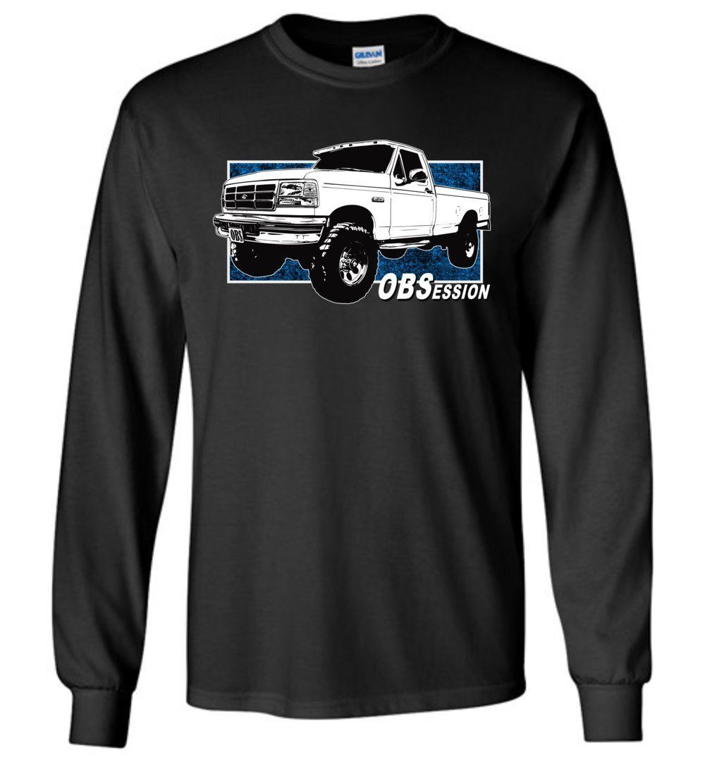 OBS Truck T-Shirt, Mens Long Sleeve Shirt With Single Cab 4×4 Truck Graphic