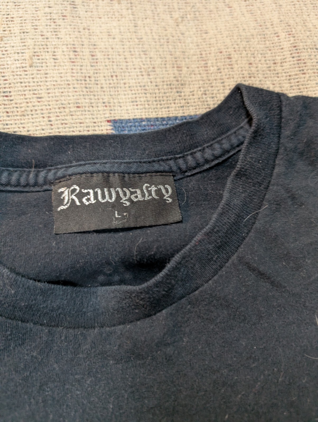 Rawyalty Couture Rhinestone Beaded Cross Wings T-Shirt L Vintage Y2K Cyber
