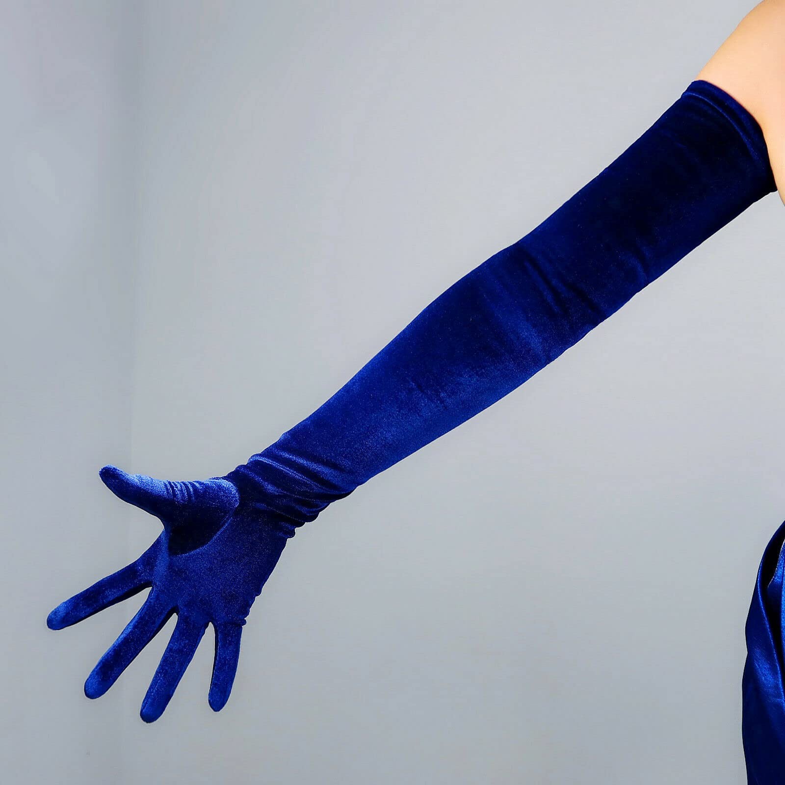 Women’s Long Velvet Opera Gloves Stretch Warm 20s Party Costume Evening Glove…