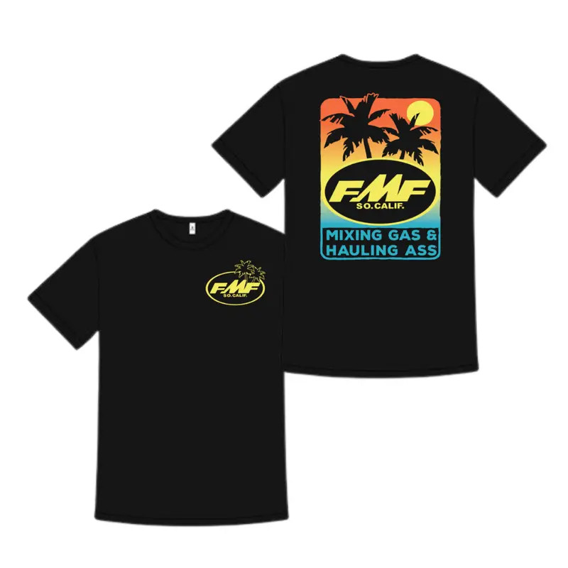 180g[100%cotton]FMF SoCal Mixing Gas and Hauling Ass Shirt, Sunset Palm Tree Mot