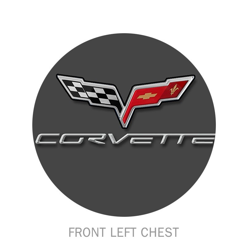 Chevy C-6 Corvette Stingray American Flag Gray T-Shirt